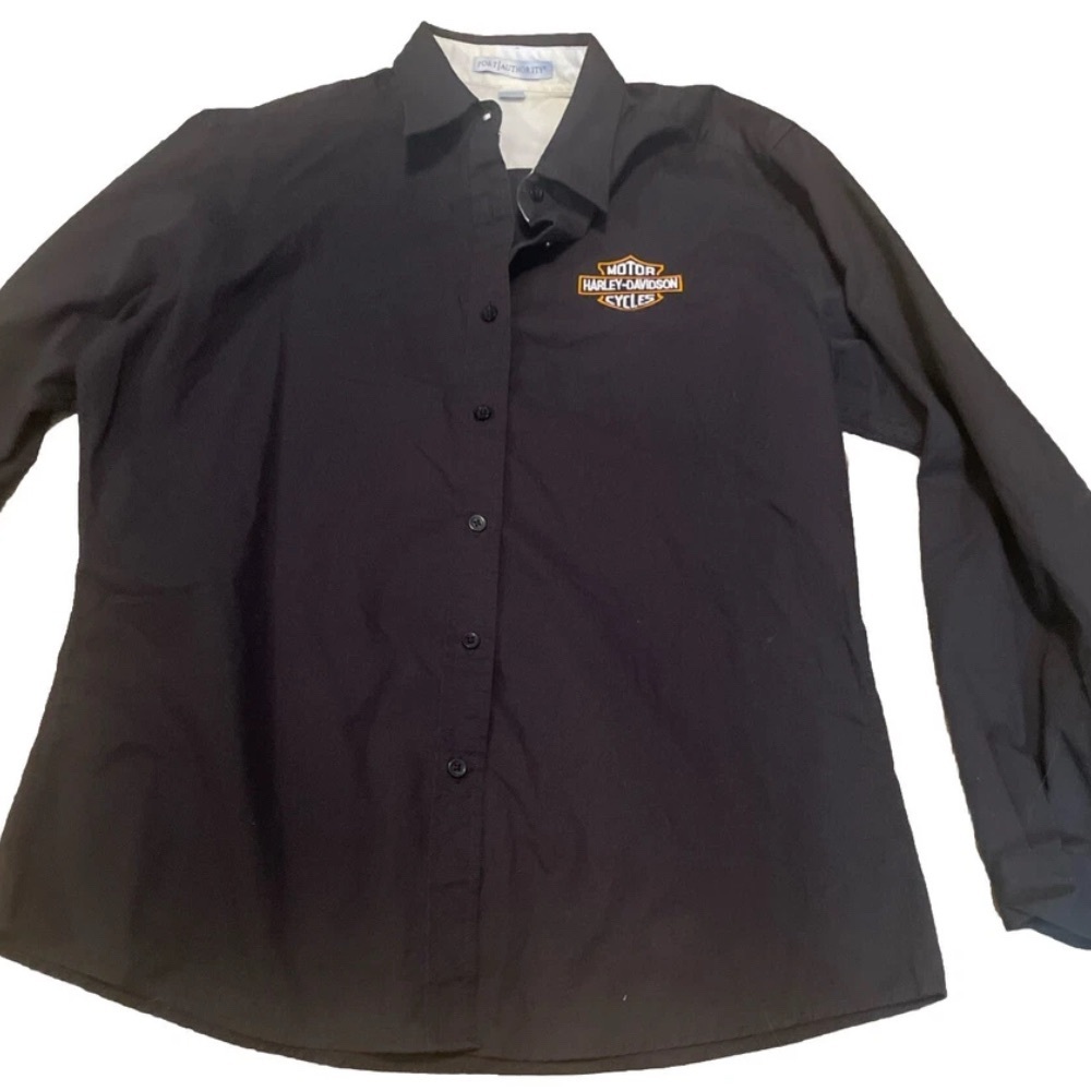 Harley Davidson Women's Long Sleeve Button Up  Large  Port Authority